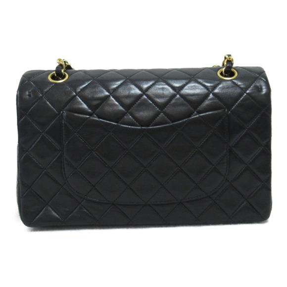 Chanel Chain Lambskin Bag Black Matelasse Shoulder Double Flap - Picture 1 of 10